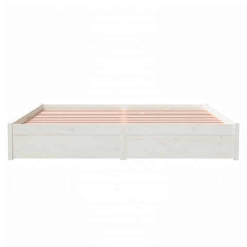 vidaXL Bed Frame without Mattress White Solid Wood 180x200 cm Super King