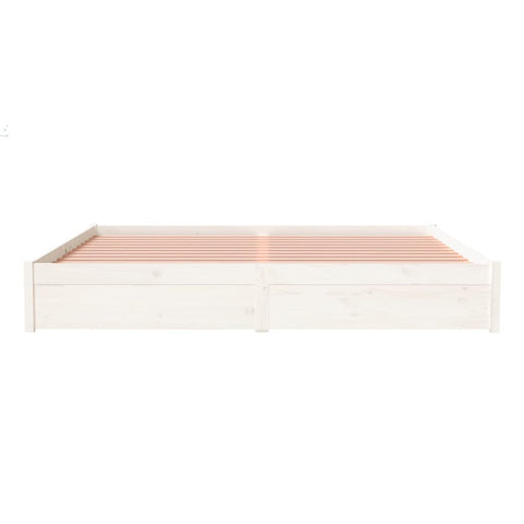 vidaXL Bed Frame without Mattress White Solid Wood 200x200 cm