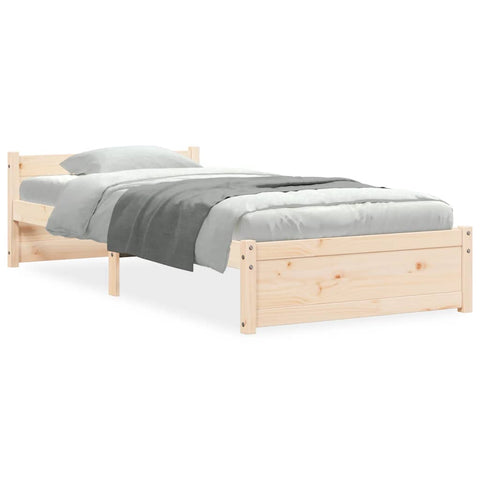 vidaXL Bed Frame without Mattress Solid Wood 75x190 cm Small Single Small Single