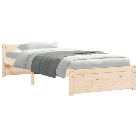 vidaXL Bed Frame without Mattress Solid Wood 75x190 cm Small Single Small Single