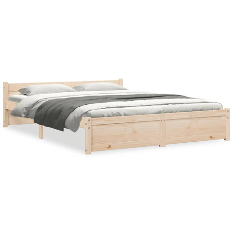 vidaXL Bed Frame without Mattress Solid Wood 135x190 cm Double Double