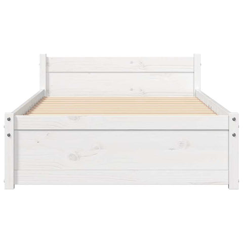 vidaXL Bed Frame without Mattress White Solid Wood 90x200 cm