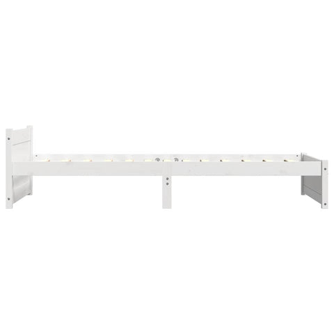 vidaXL Bed Frame without Mattress White Solid Wood 90x200 cm