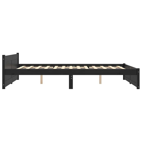 vidaXL Bed Frame without Mattress Black Solid Wood 150x200 cm King Size King Size