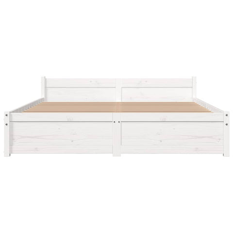 vidaXL Bed Frame without Mattress White Solid Wood 160x200 cm