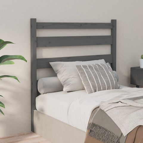 vidaXL Bed Headboard Grey 96x4x100 cm Solid Wood Pine