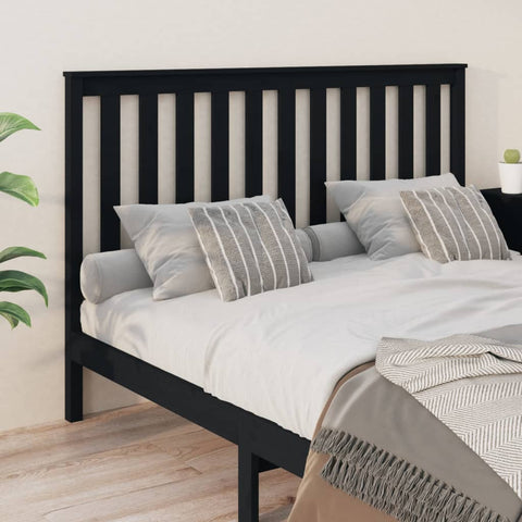 vidaXL Bed Headboard Black 166x6x101 cm Solid Wood Pine