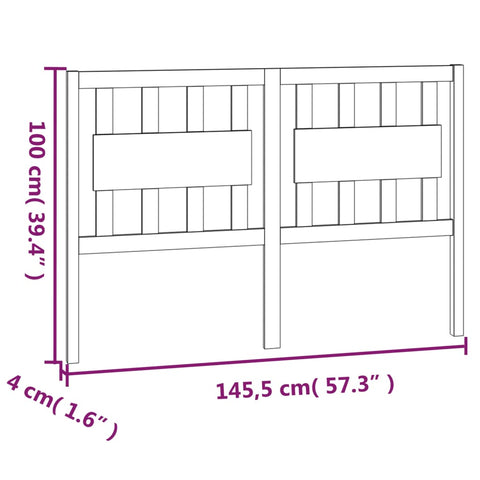 vidaXL Bed Headboard White 145.5x4x100 cm Solid Wood Pine