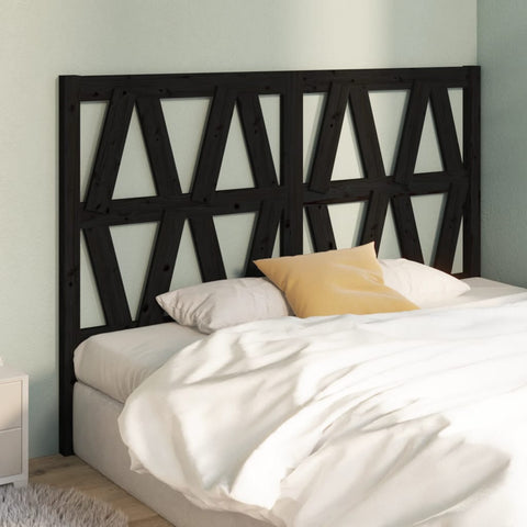 vidaXL Bed Headboard Black 146x4x100 cm Solid Wood Pine