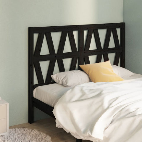 vidaXL Bed Headboard Black 146x4x100 cm Solid Wood Pine