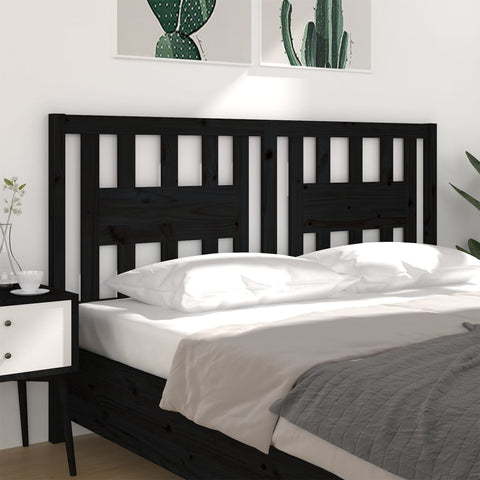 vidaXL Headboard Black 166x4x100 cm Solid Wood Pine