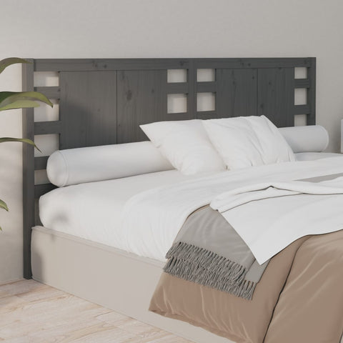 vidaXL Headboard Grey 166x4x100 cm Solid Wood Pine