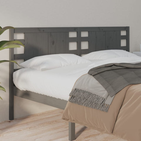 vidaXL Headboard Grey 166x4x100 cm Solid Wood Pine