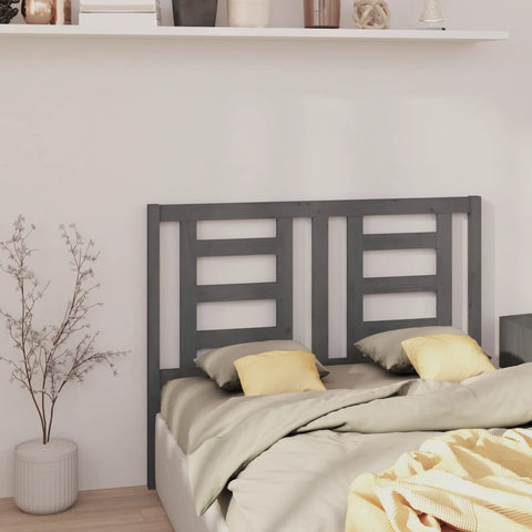 vidaXL Bed Headboard Grey 146x4x100 cm Solid Wood Pine