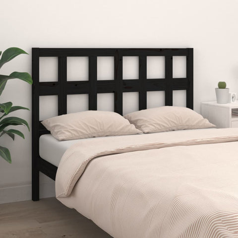 vidaXL Bed Headboard Black 125.5x4x100 cm Solid Wood Pine