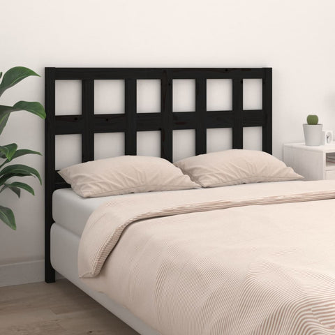 vidaXL Bed Headboard Black 125.5x4x100 cm Solid Wood Pine