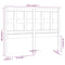 vidaXL Bed Headboard Grey 155.5x4x100 cm Solid Wood Pine
