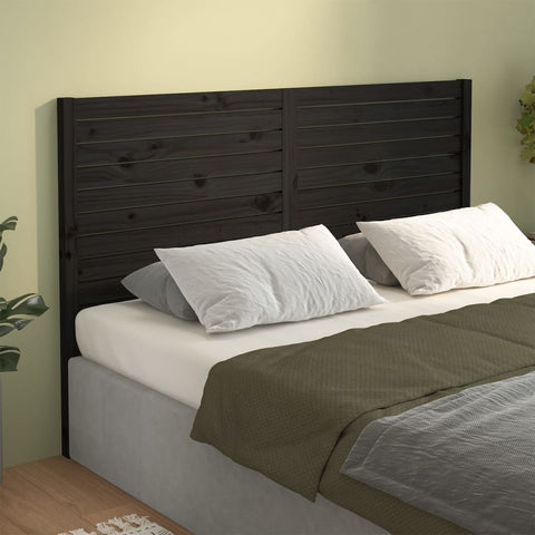 vidaXL Bed Headboard Black 186x4x100 cm Solid Wood Pine