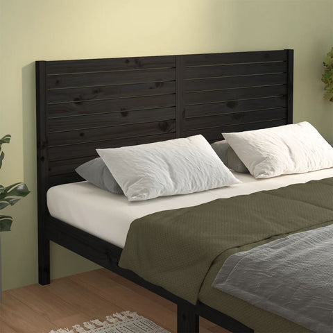 vidaXL Bed Headboard Black 186x4x100 cm Solid Wood Pine