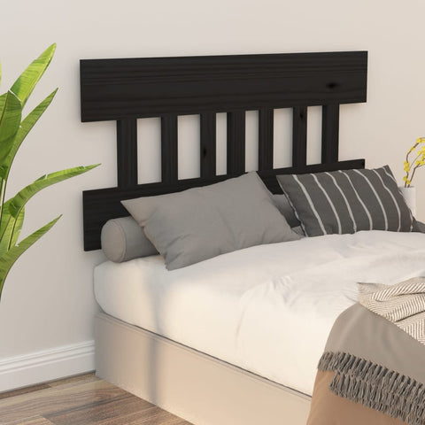 vidaXL Bed Headboard Black 203.5x3x81 cm Solid Wood Pine