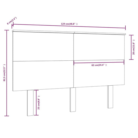vidaXL Bed Headboard White 124x6x82.5 cm Solid Wood Pine