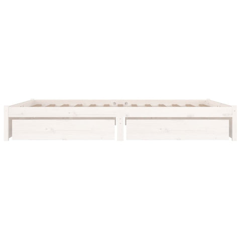 3103504 vidaXL Bed Frame without Mattress with Drawers White 140x190 cm (814930+814995)