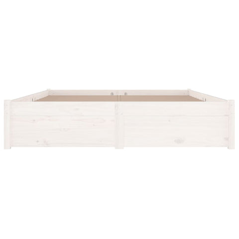 3103504 vidaXL Bed Frame without Mattress with Drawers White 140x190 cm (814930+814995)