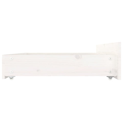 vidaXL Bed Frame without Mattress with Drawers White Double