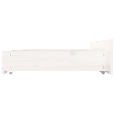 3103550 vidaXL Bed Frame without Mattress with Drawers White 140x190 cm (815025+814995)