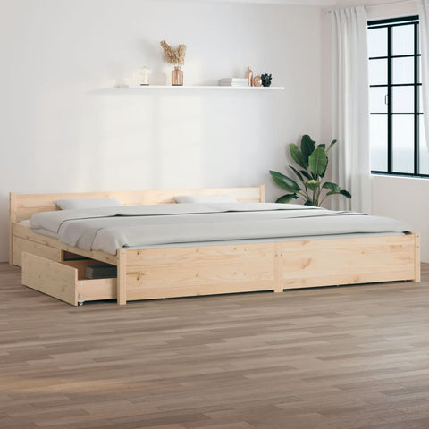 vidaXL Bed Frame without Mattress with Drawers Super King
