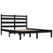 3103632 vidaXL Bed Frame without Mattress Black Solid Wood 140x190 cm (810001+818424)