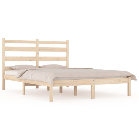 3103648 vidaXL Bed Frame without Mattress Solid Wood 140x200 cm (810017+818420)
