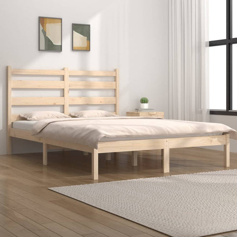3103648 vidaXL Bed Frame without Mattress Solid Wood 140x200 cm (810017+818420)