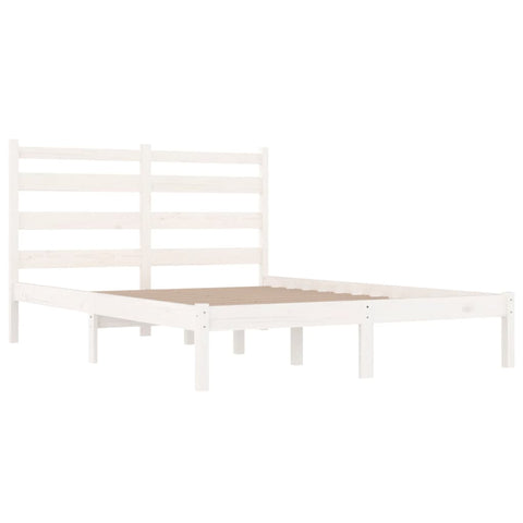 3103669 vidaXL Bed Frame without Mattress White Solid Wood 200x200 cm (810038+818441)
