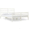 vidaXL Bed Frame without Mattress White Solid Wood Small Double