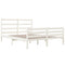 vidaXL Bed Frame without Mattress White Solid Wood Small Double