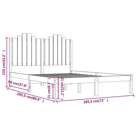 vidaXL Bed Frame without Mattress Solid Wood Super King
