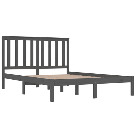 3103865 vidaXL Bed Frame without Mattress Grey Solid Wood 200x200 cm (810039+818542)