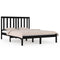 3103867 vidaXL Bed Frame without Mattress Black Solid Wood 200x200 cm (810041+818544)