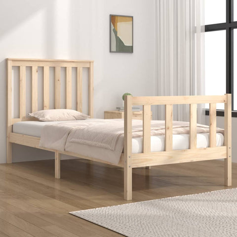 vidaXL Bed Frame without Mattress Solid Wood Small Single