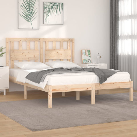 vidaXL Bed Frame without Mattress Solid Wood Pine King Size