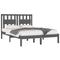3103955 vidaXL Bed Frame without Mattress Grey Solid Wood 200x200 cm (810039+818592)