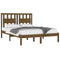 3103956 vidaXL Bed Frame without Mattress Honey Brown Solid Wood 200x200 cm (810040+818593)