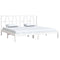 3104019 vidaXL Bed Frame without Mattress White Solid Wood 200x200 cm (810038+818641)
