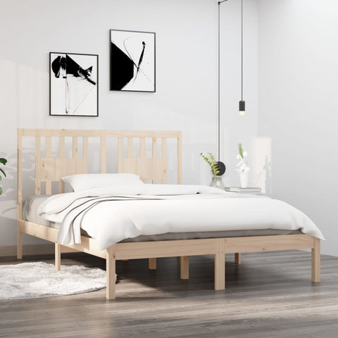 vidaXL Bed Frame without Mattress Solid Wood Double