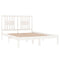 vidaXL Bed Frame without Mattress White Solid Wood Double