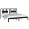 3104087 vidaXL Bed Frame without Mattress Black Solid Wood 200x200 cm (810041+818694)
