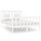 vidaXL Bed Frame without Mattress White 135x190 cm Double Solid Wood