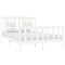vidaXL Bed Frame without Mattress White 140x190 cm Solid Wood