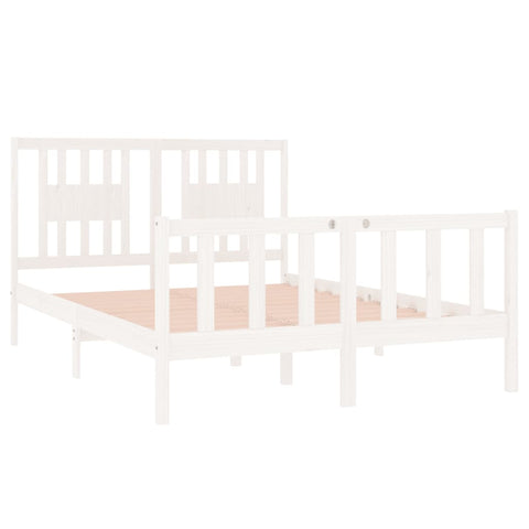 vidaXL Bed Frame without Mattress White 140x190 cm Solid Wood